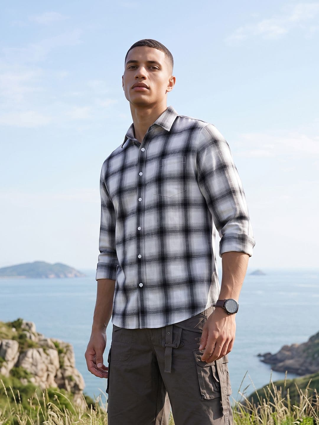 Roadster Life Co.Cotton Slub Checked Shirt thumbnail 5