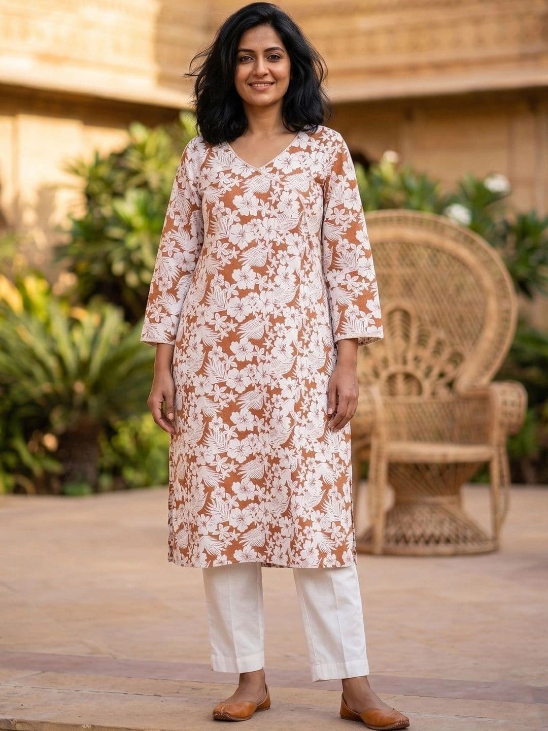 KALINI Women Floral Printed Indie Florals Kurta - view 1