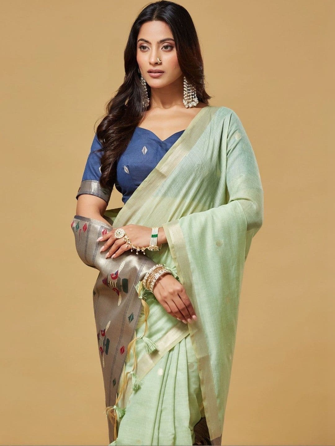 kasee Woven Design Zari Silk Cotton Designer Saree thumbnail 2