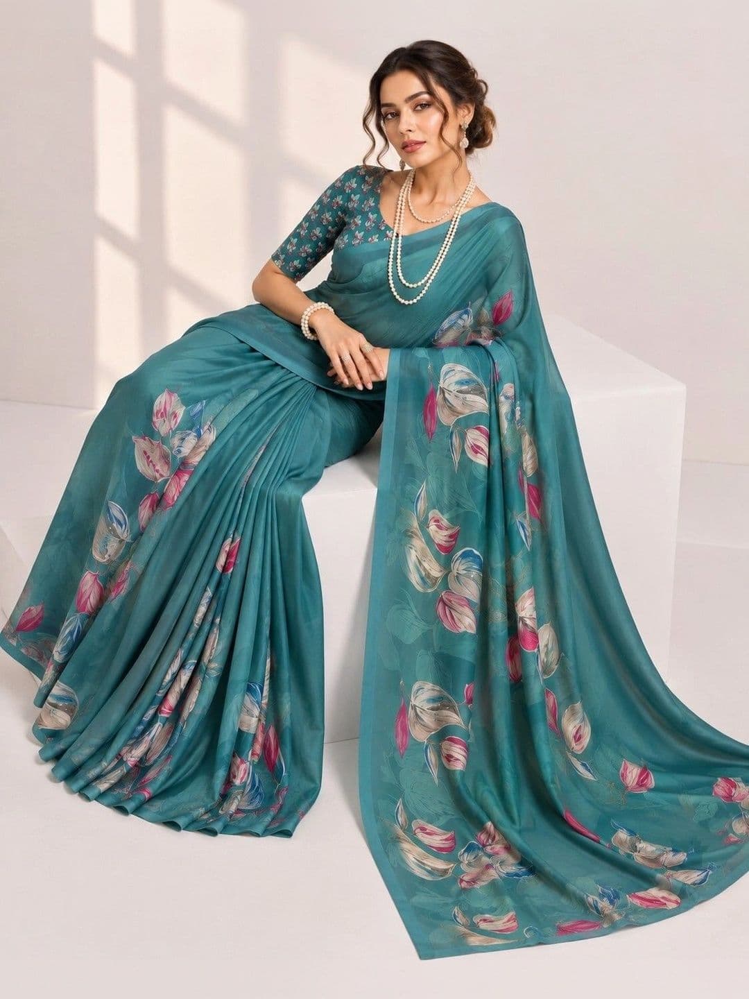 Tanuza Fashion Floral Saree thumbnail 2