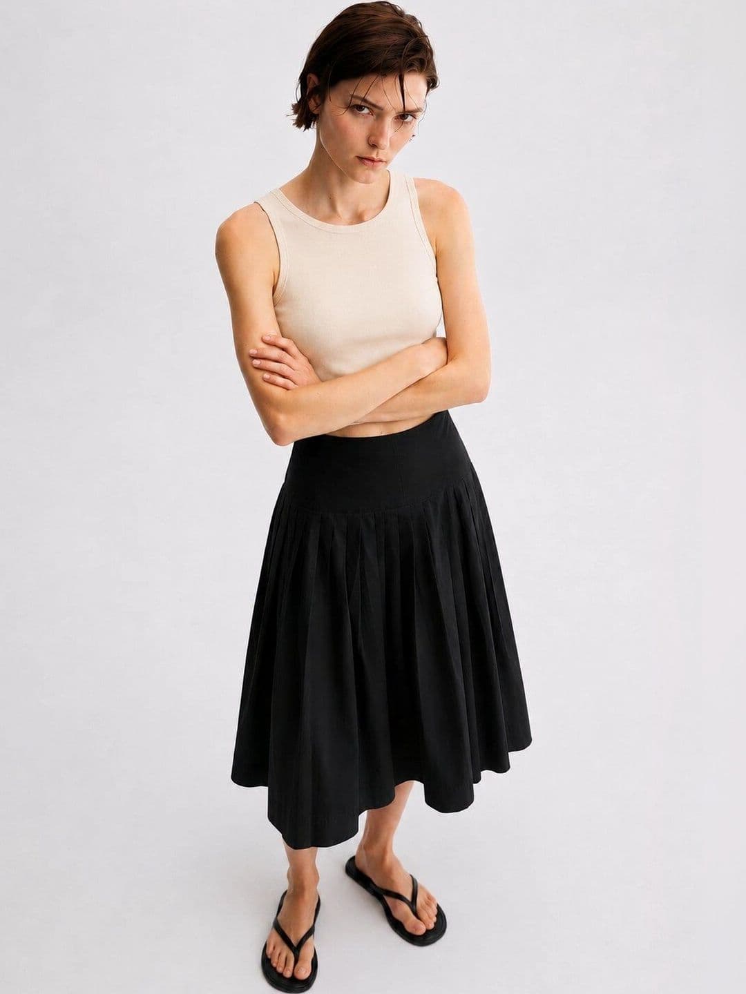 BAESD Women Pure Cotton Midi Flared Skirt thumbnail 6