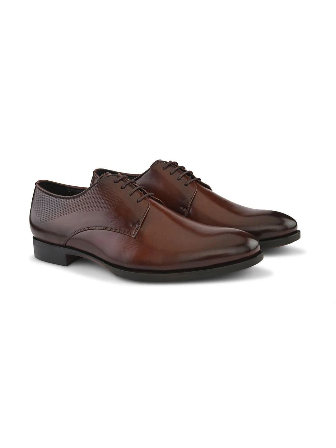 House of Pataudi Men Textured Formal  Derbys thumbnail 4