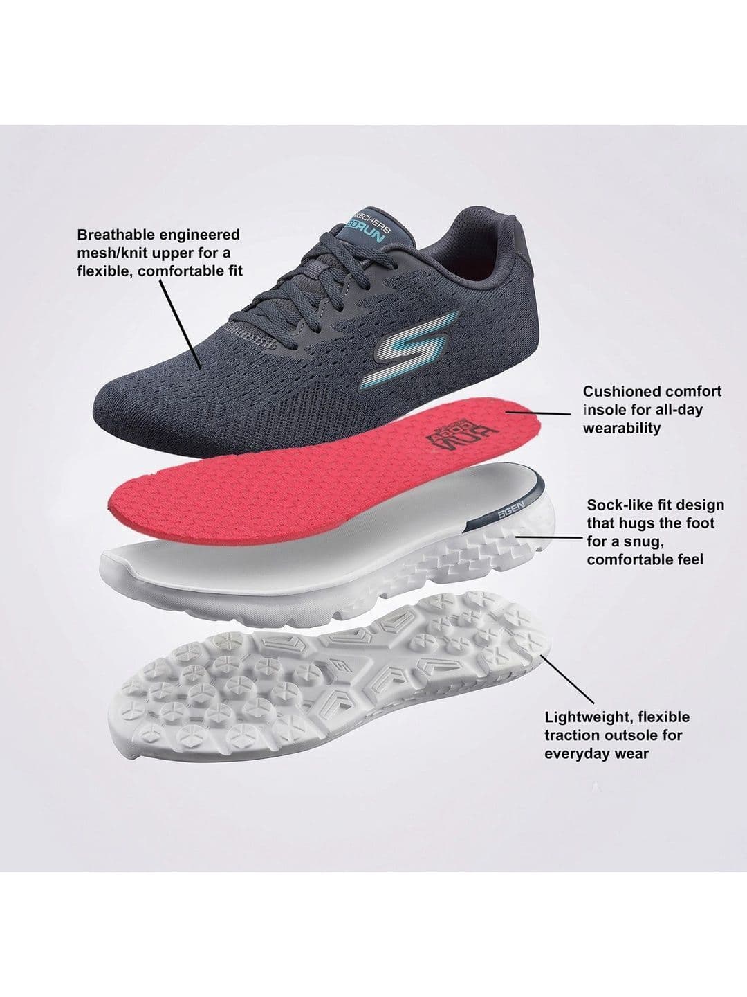 Skechers Women Go Run 400 - Sole Casual Lace-Up Shoe thumbnail 2