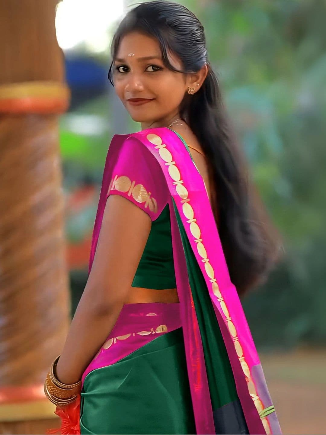 KALINI Woven Design Zari Designer Gadwal Saree thumbnail 2