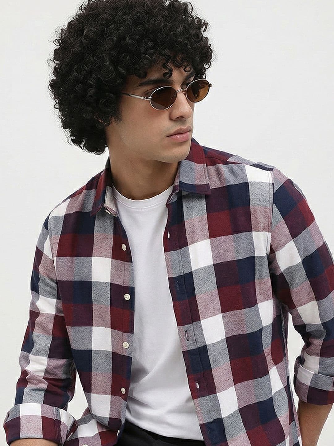 Roadster Life Co. Soft Touch Twill Plaid Casual Shirt - view 1