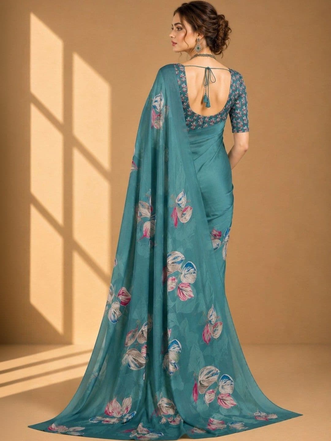 Tanuza Fashion Floral Saree thumbnail 5