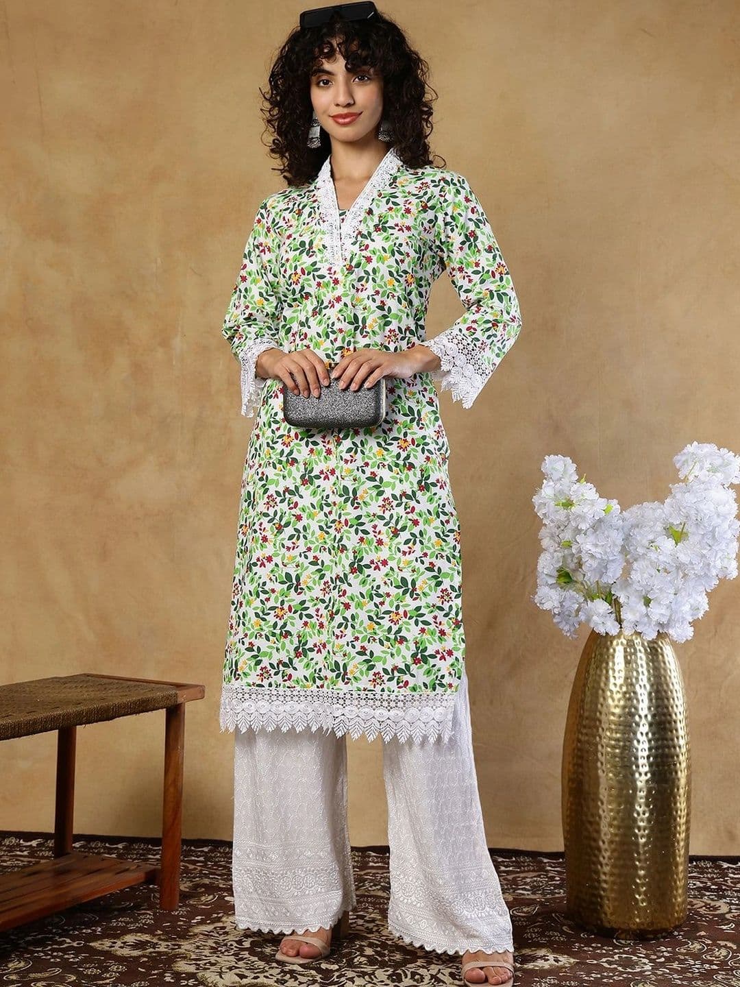 KALINI Women Floral Printed Floral Kurta thumbnail 7