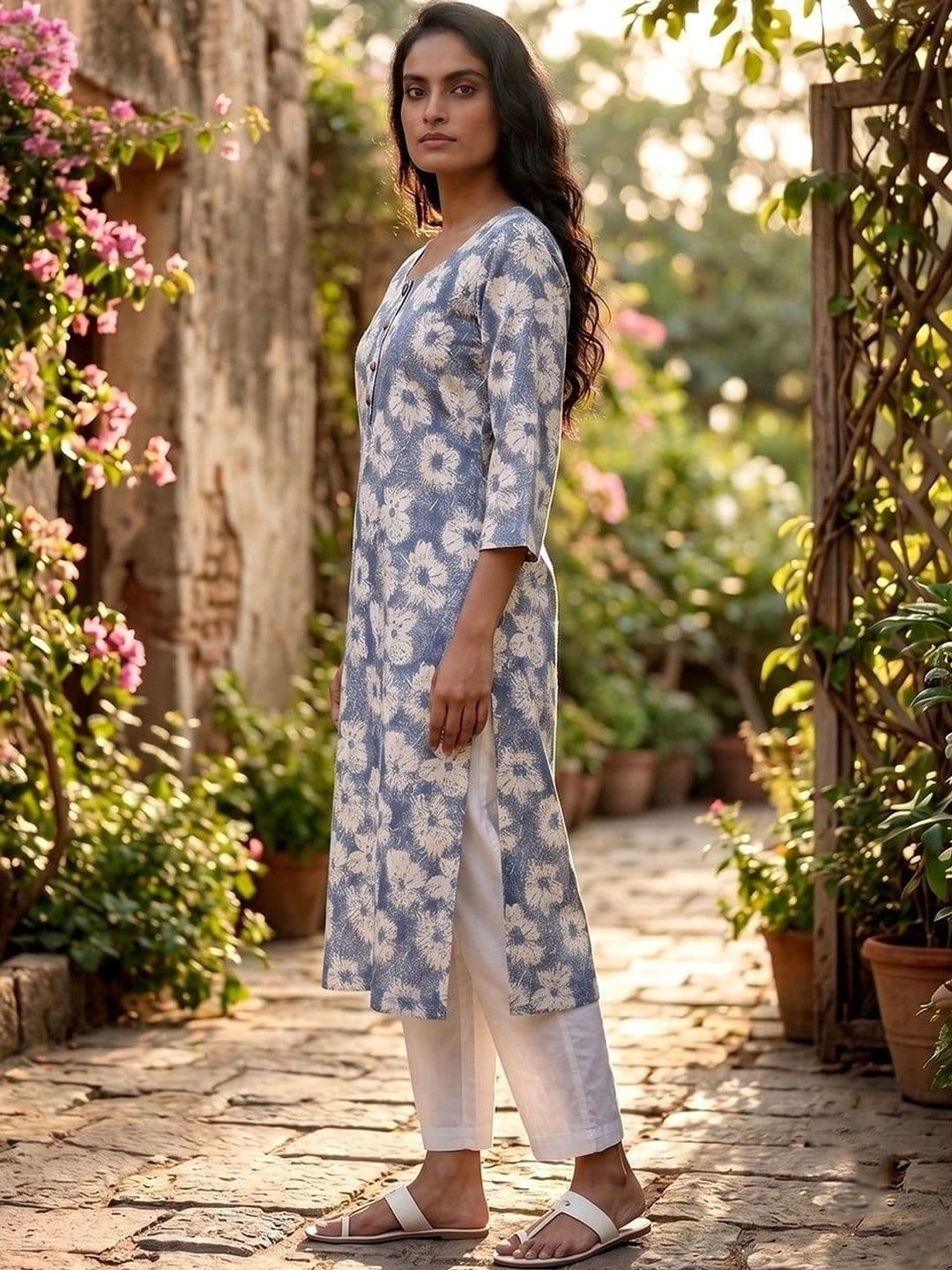 KALINI Women Floral Printed Floral Kurta thumbnail 5