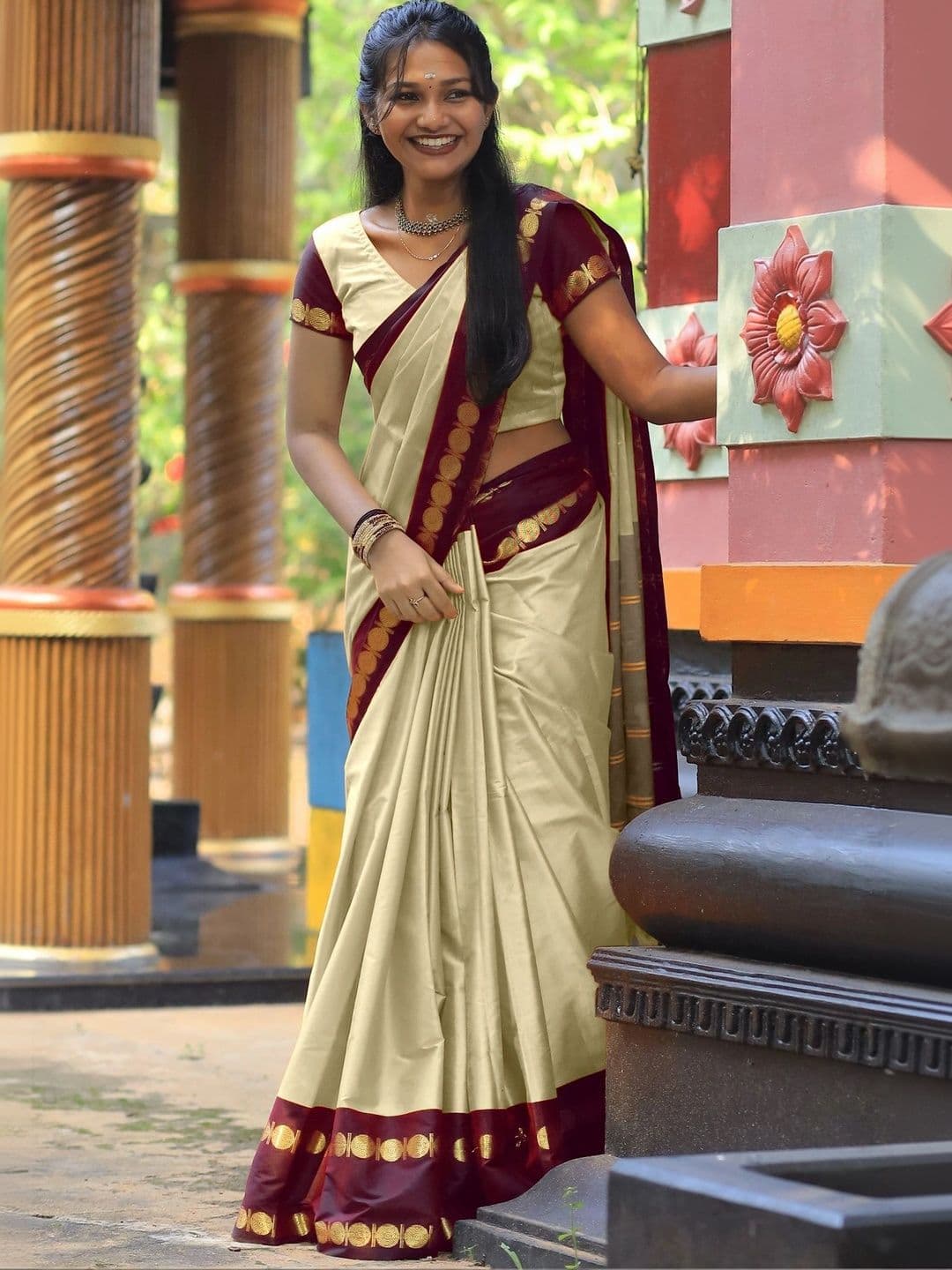 KALINI Woven Design Zari Designer Gadwal Saree thumbnail 2