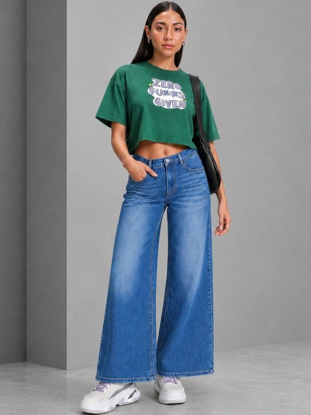 DressBerry Women Comfort Wide Leg High-Rise Light Fade Stretchable Jeans thumbnail 3