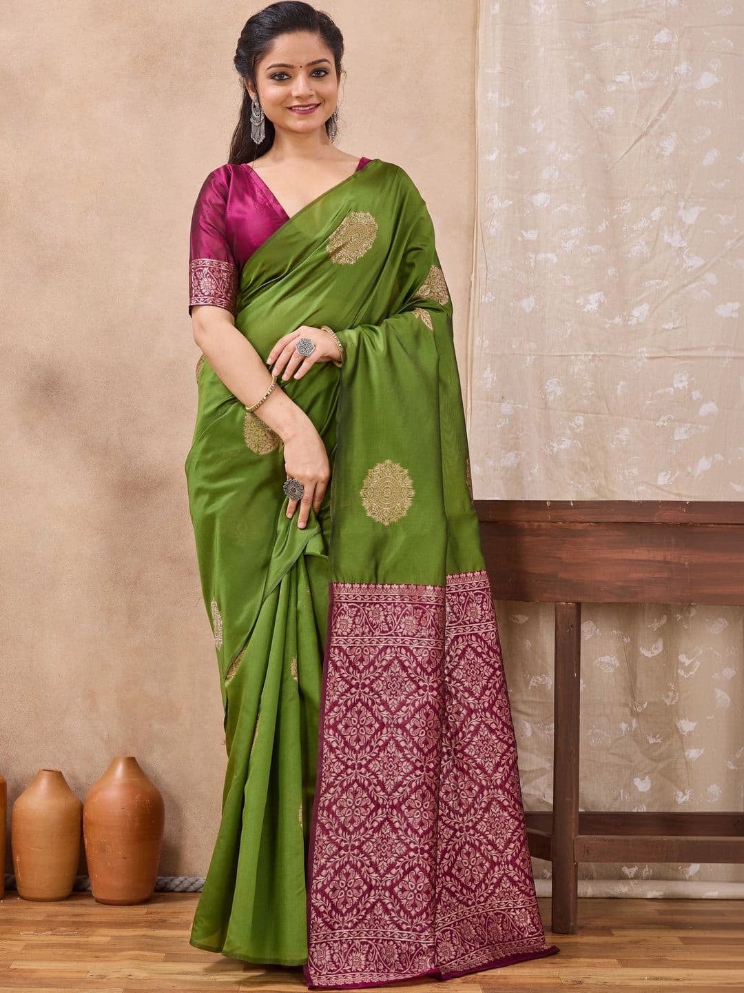 FIXAL FASHION Zari Art Silk Saree - view 1