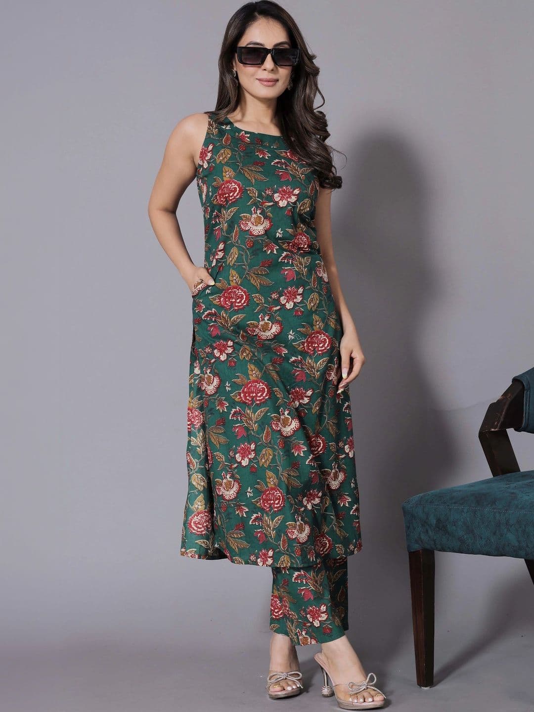 all about you Women Floral Printed Regular Kurta with Trousers - view 1