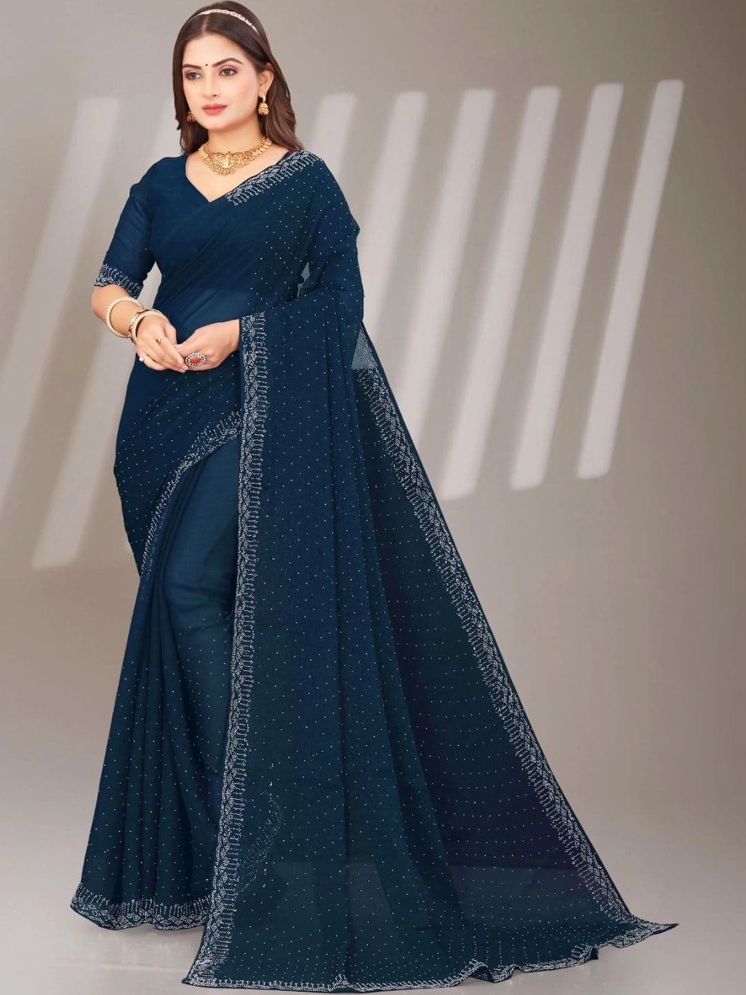 Textile Mantra Poly Chiffon Saree - view 1