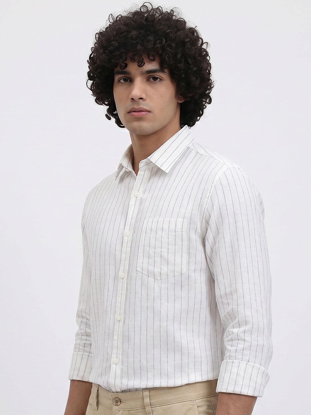 Roadster Life Co.Cotton Linen Striped Shirt - view 1