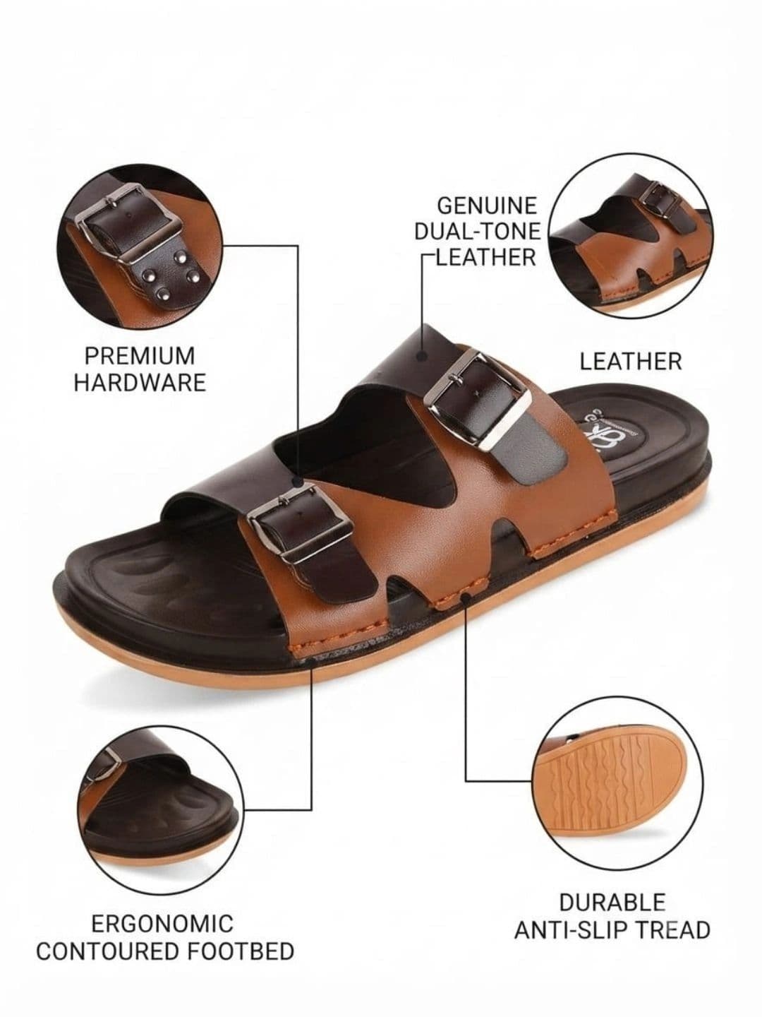 Trump Men PU Comfort Sandals thumbnail 5