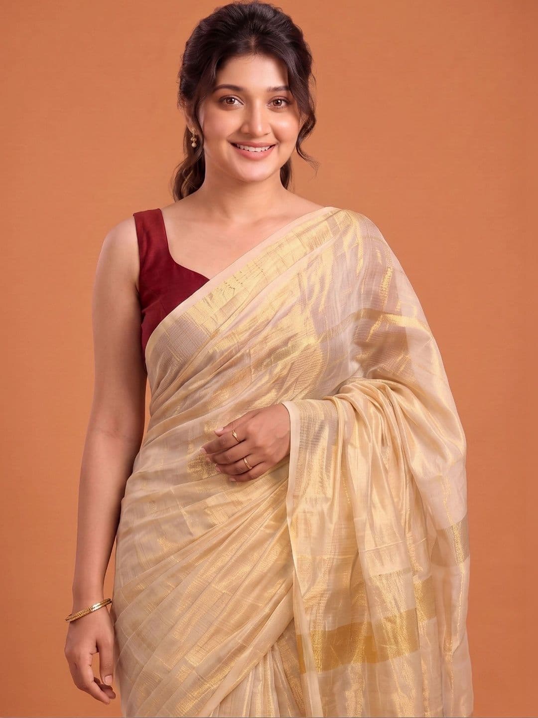 KALINI Women Woven Design Zari Pure Cotton Saree thumbnail 2