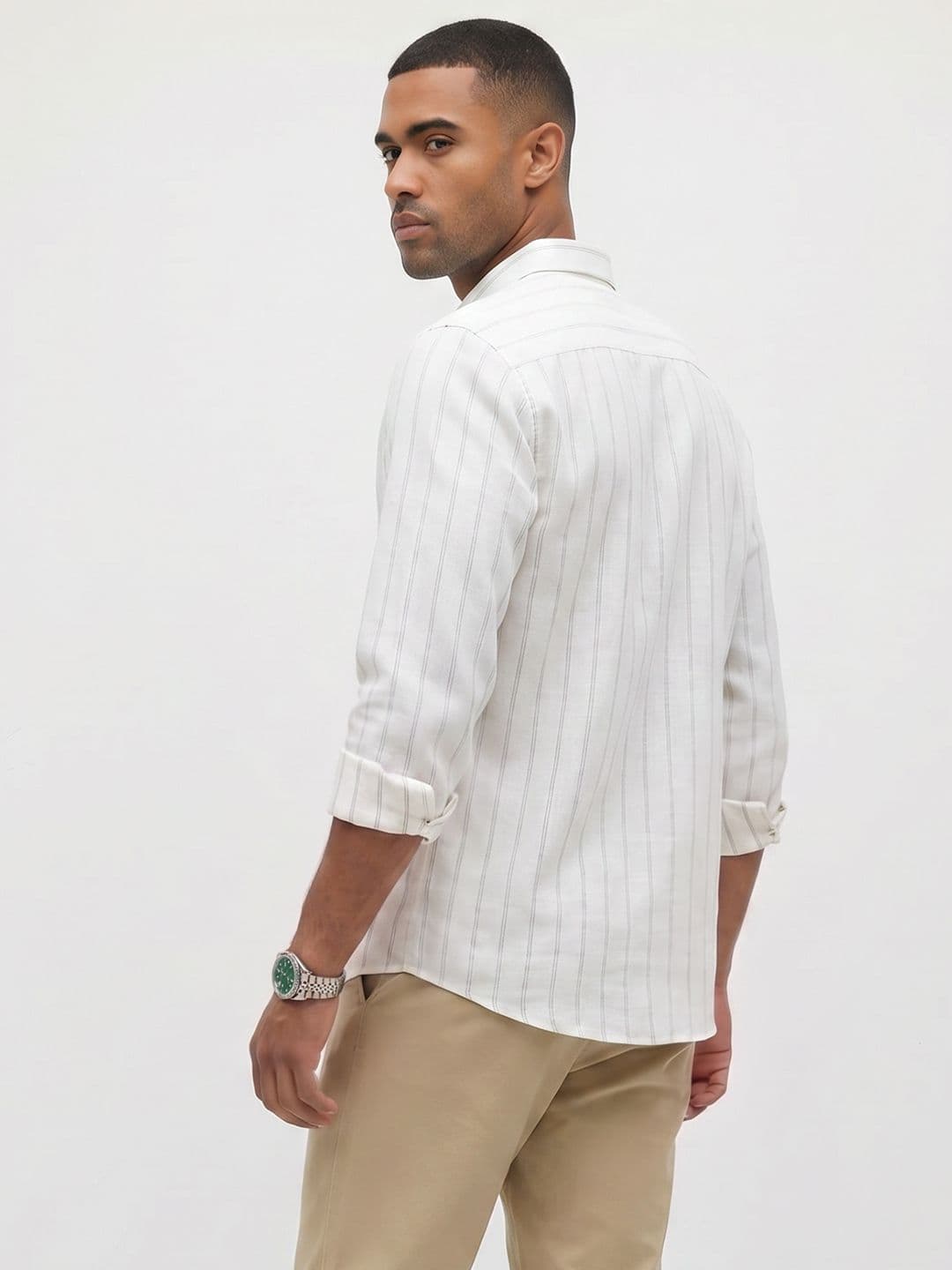 Roadster Life Co.Cotton Linen Striped Shirt thumbnail 6