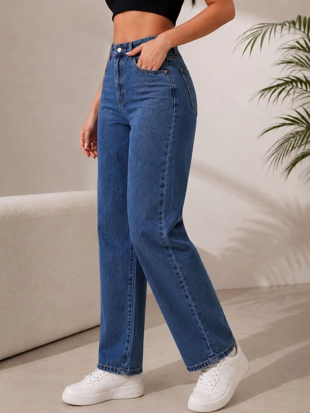 Veltick Women Straight Fit High-Rise Stretchable Jeans thumbnail 2