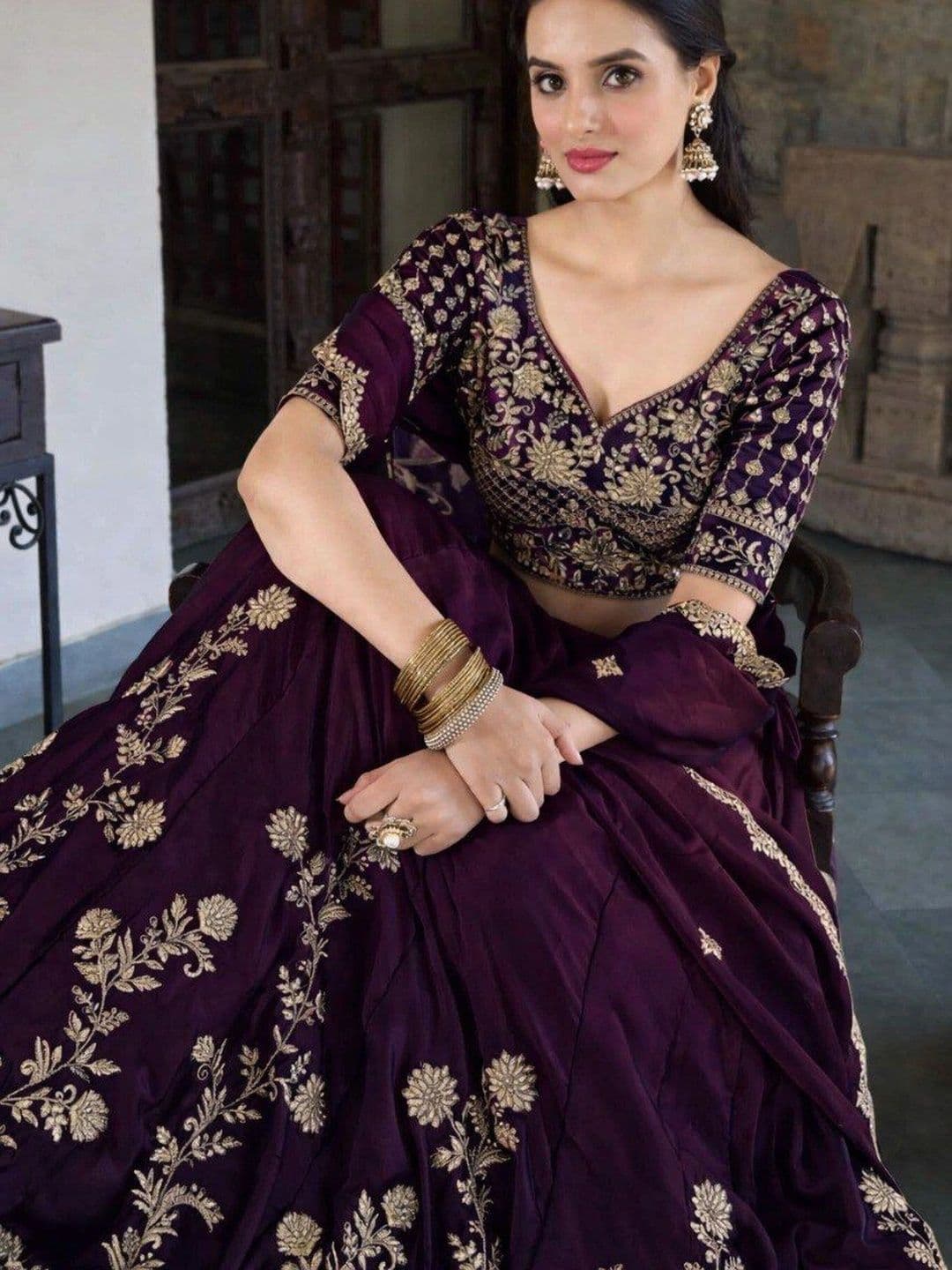 RUNAYA NX Embroidered Ready to Wear Lehenga & Unstitched Blouse With Dupatta thumbnail 5