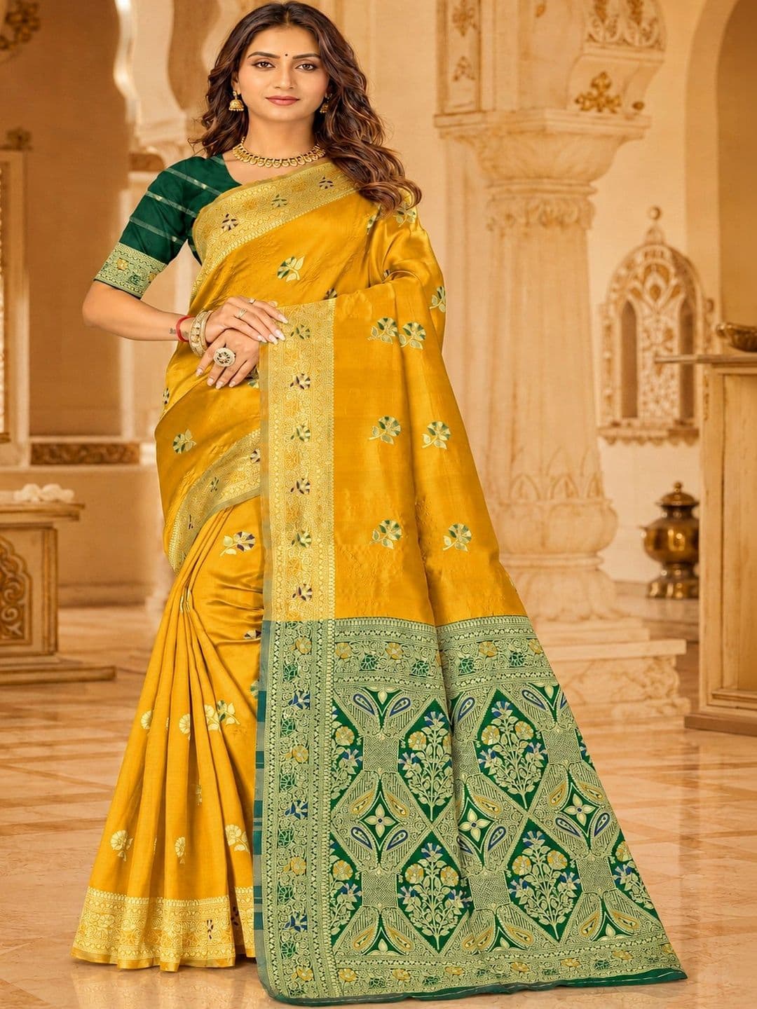 Dimaxi Vastra Woven Design Zari Silk Blend Kota Saree - view 1