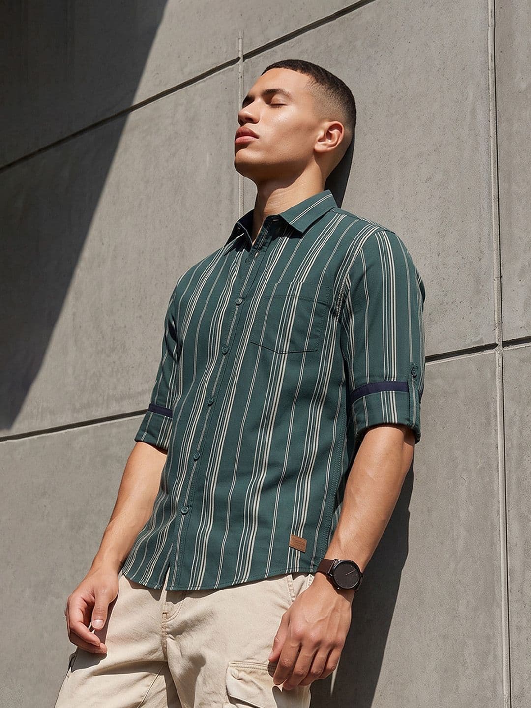 Roadster Life Co. Soft Touch Striped Casual Shirt thumbnail 2
