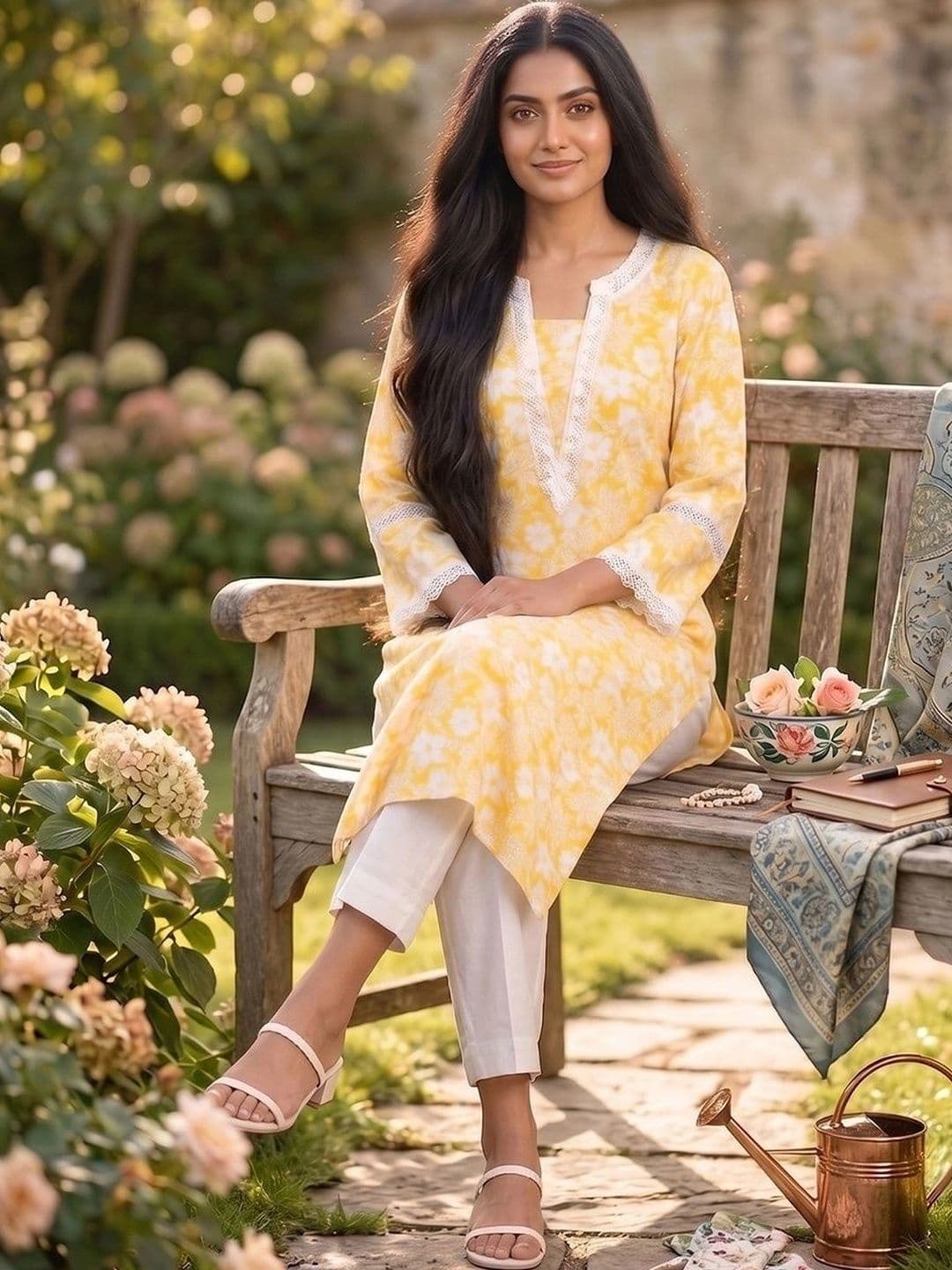 KALINI Women Floral Printed Floral Kurta thumbnail 3