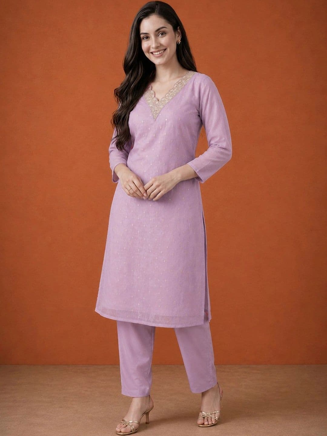 SAINOOR Women Ethnic Motifs Embroidered Regular Thread Work Kurta with Trousers & With Dupatta thumbnail 5