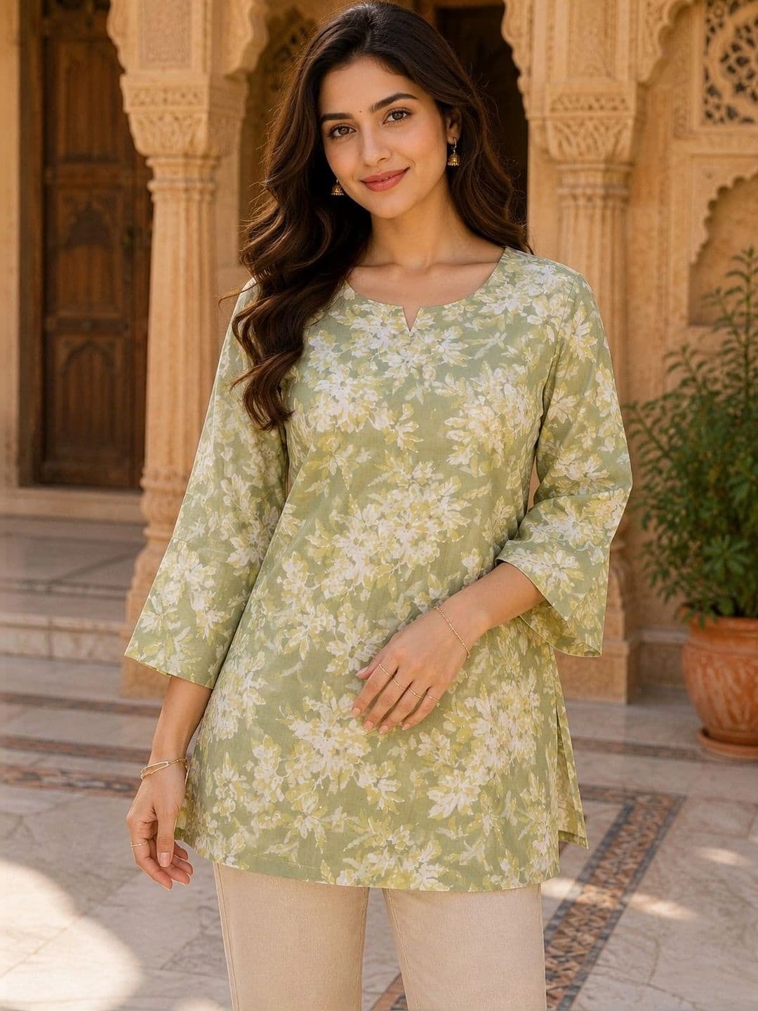 all about you Floral Printed Pure Cotton Kurti - view 1