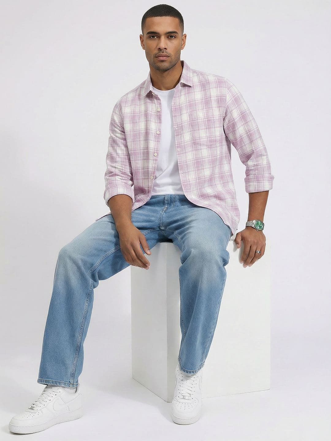 Roadster Life Co.Cotton Slub Checked Shirt thumbnail 4