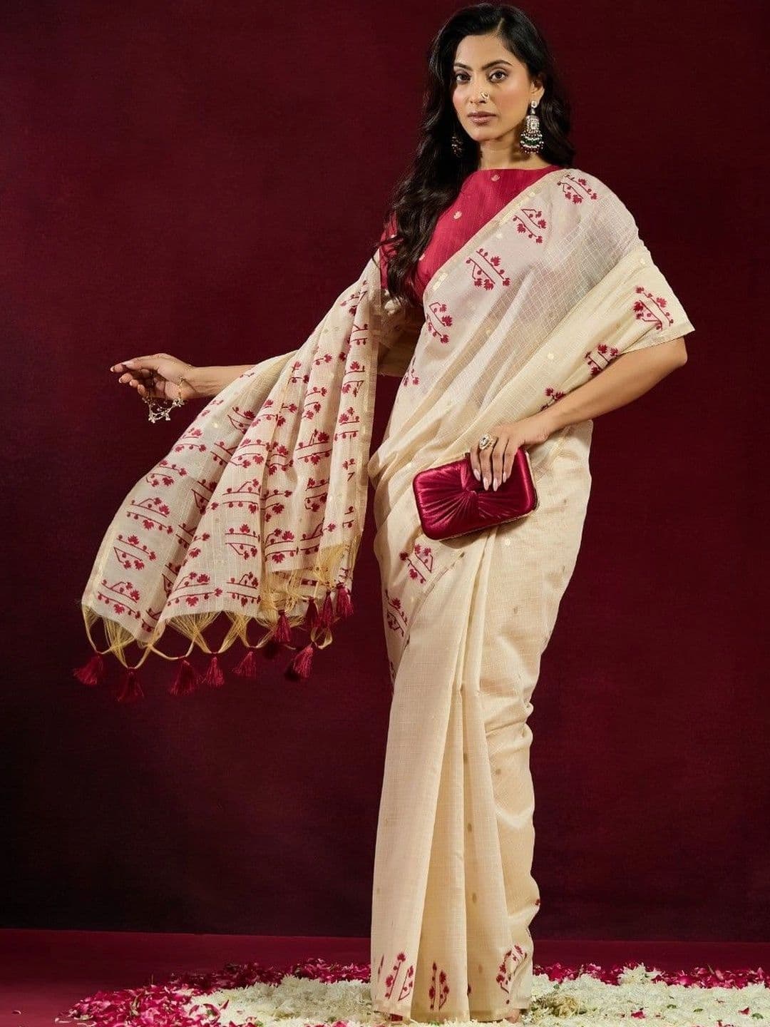 kasee Floral Zari Pure Cotton Designer Saree thumbnail 7
