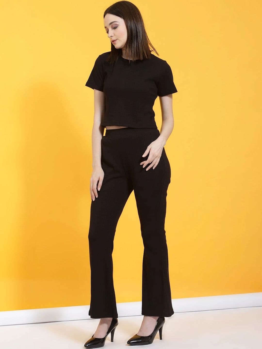 HERE&NOW Knitted Cotton Self Design Top with Trousers thumbnail 5
