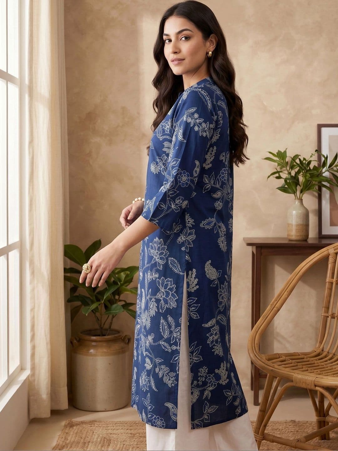 Anouk Women Floral Printed Indie Florals Kurta thumbnail 3