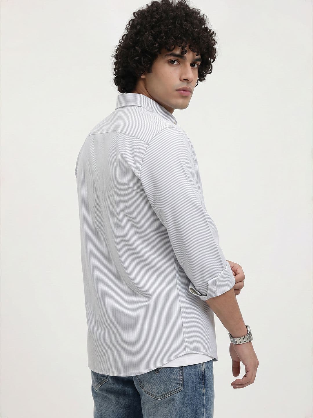 Roadster Life Co. Soft Touch Striped Casual Shirt thumbnail 4