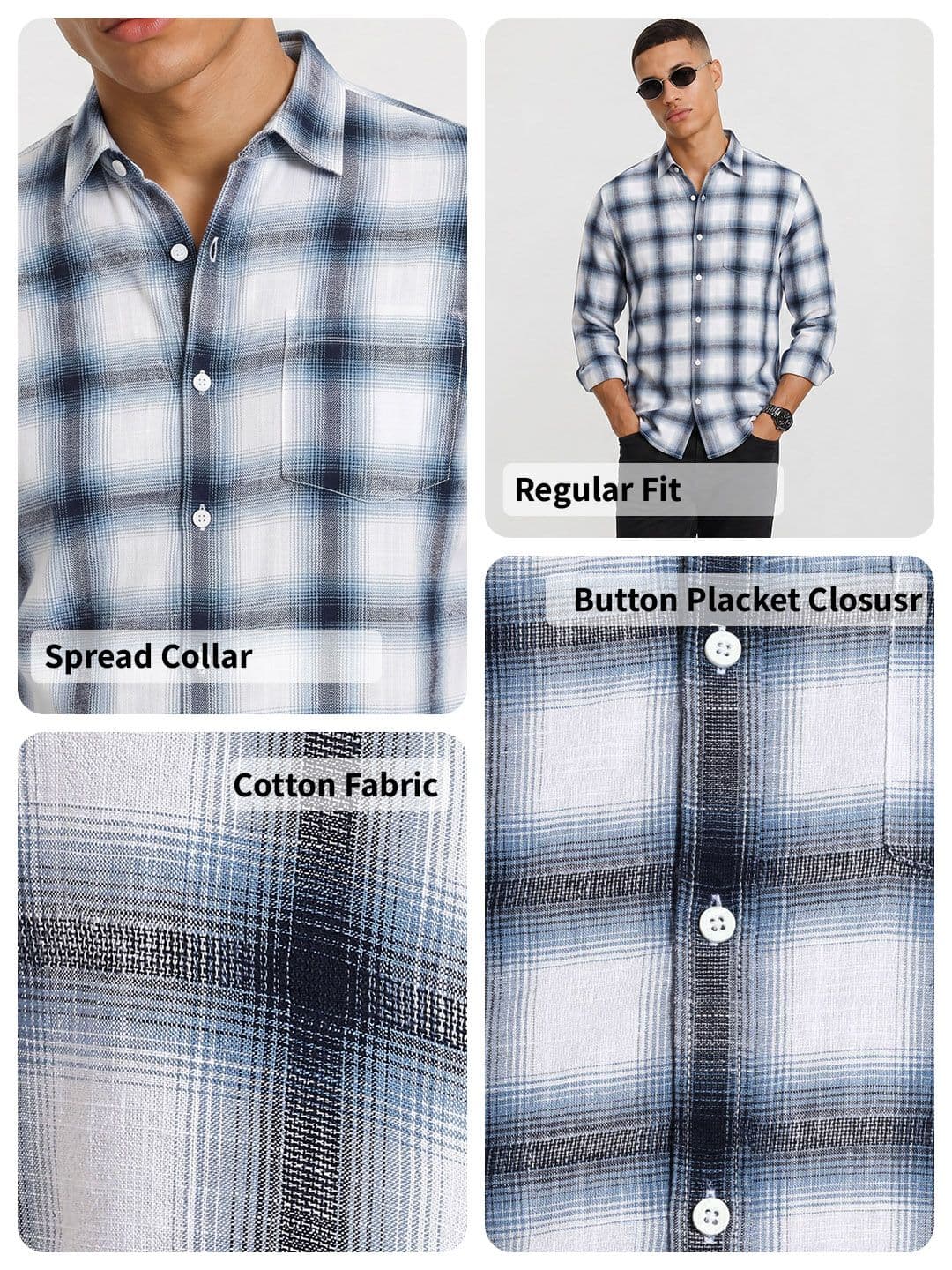 Roadster Life Co.Cotton Slub Checked Shirt thumbnail 5