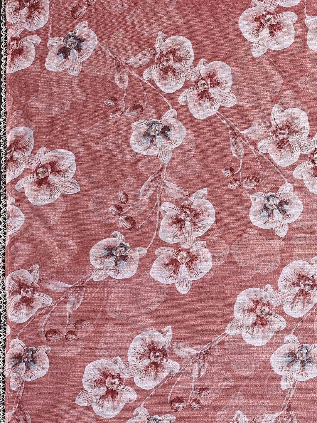 Urban Pallu Floral Pure Chiffon Designer Saree thumbnail 5