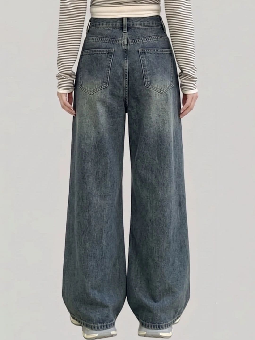 ESLITA Women High-Rise Low Distress Light Fade Jeans thumbnail 3