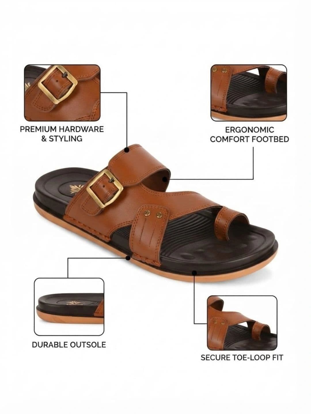 Trump Men PU Comfort Sandals thumbnail 2