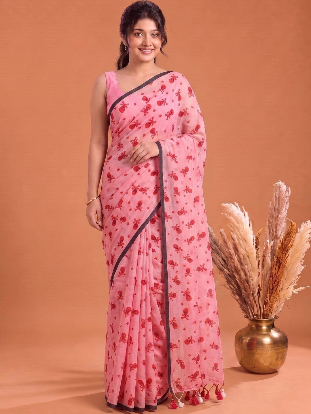 KALINI Floral Pure Cotton Saree - view 1