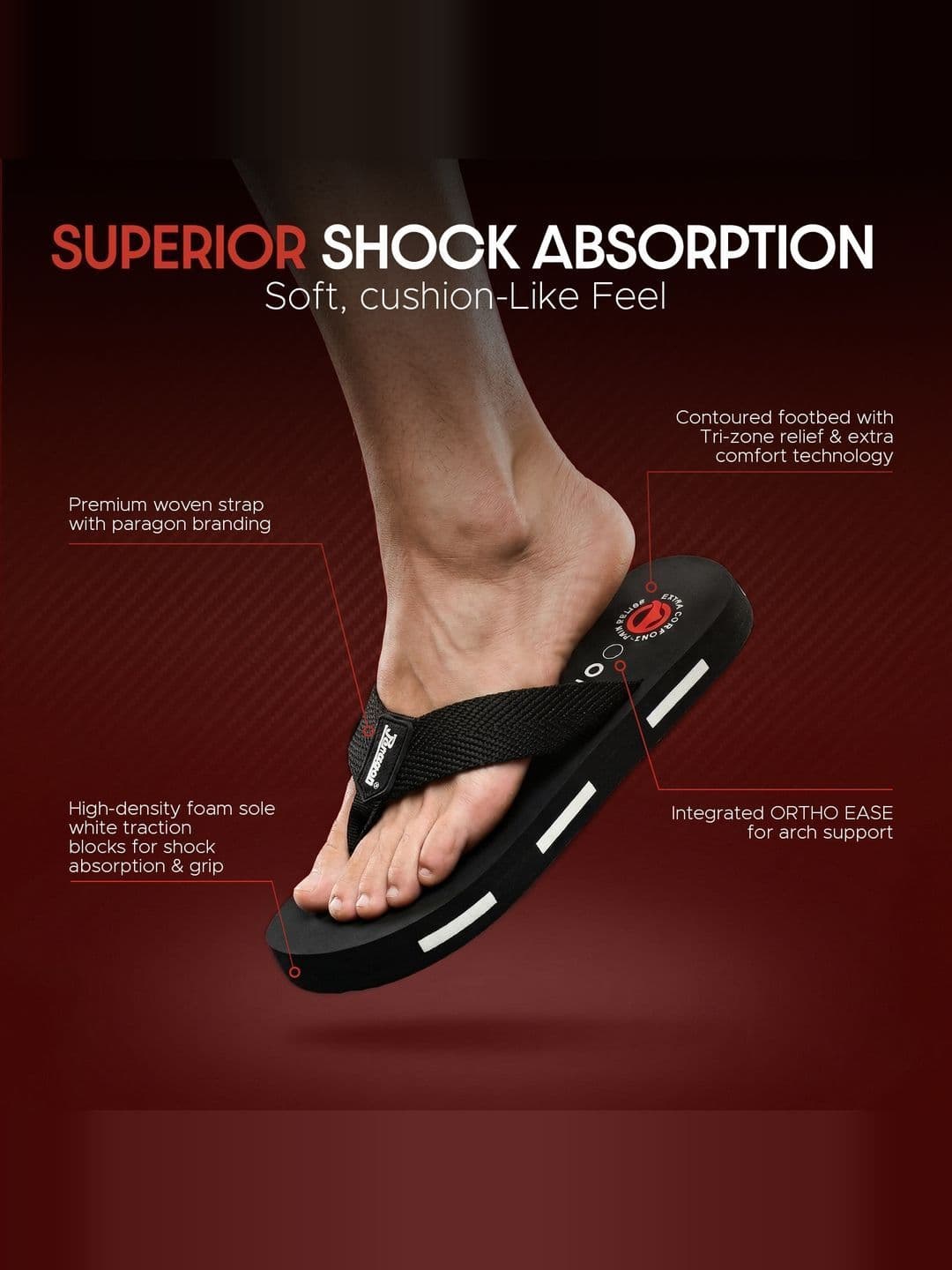 Paragon Men Colourblocked Thong Flip-Flops thumbnail 3