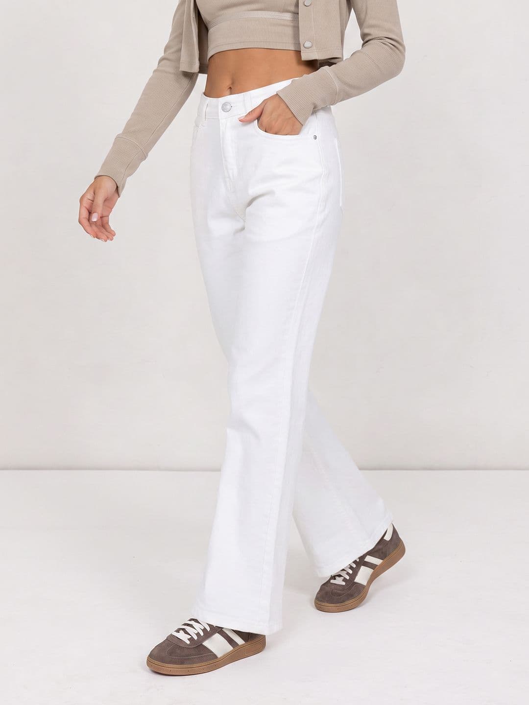 The Roadster Life Co. Women Coloured Wide Leg Stretchable Jeans - view 1