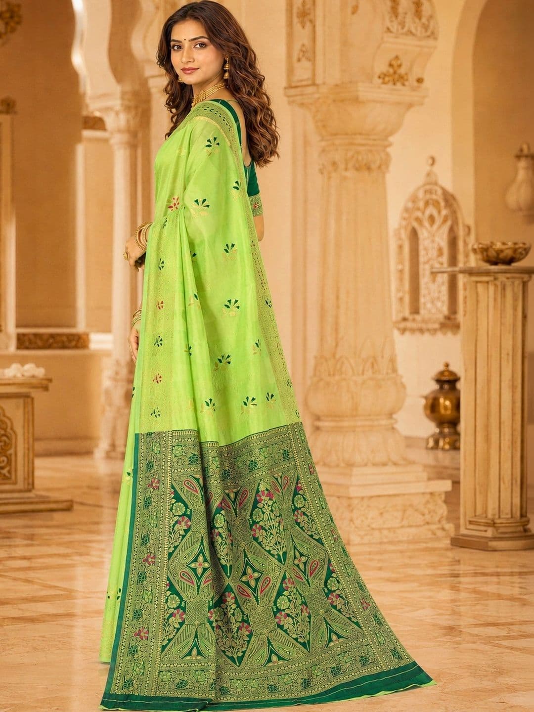 Dimaxi Vastra Woven Design Zari Silk Blend Kota Saree thumbnail 7