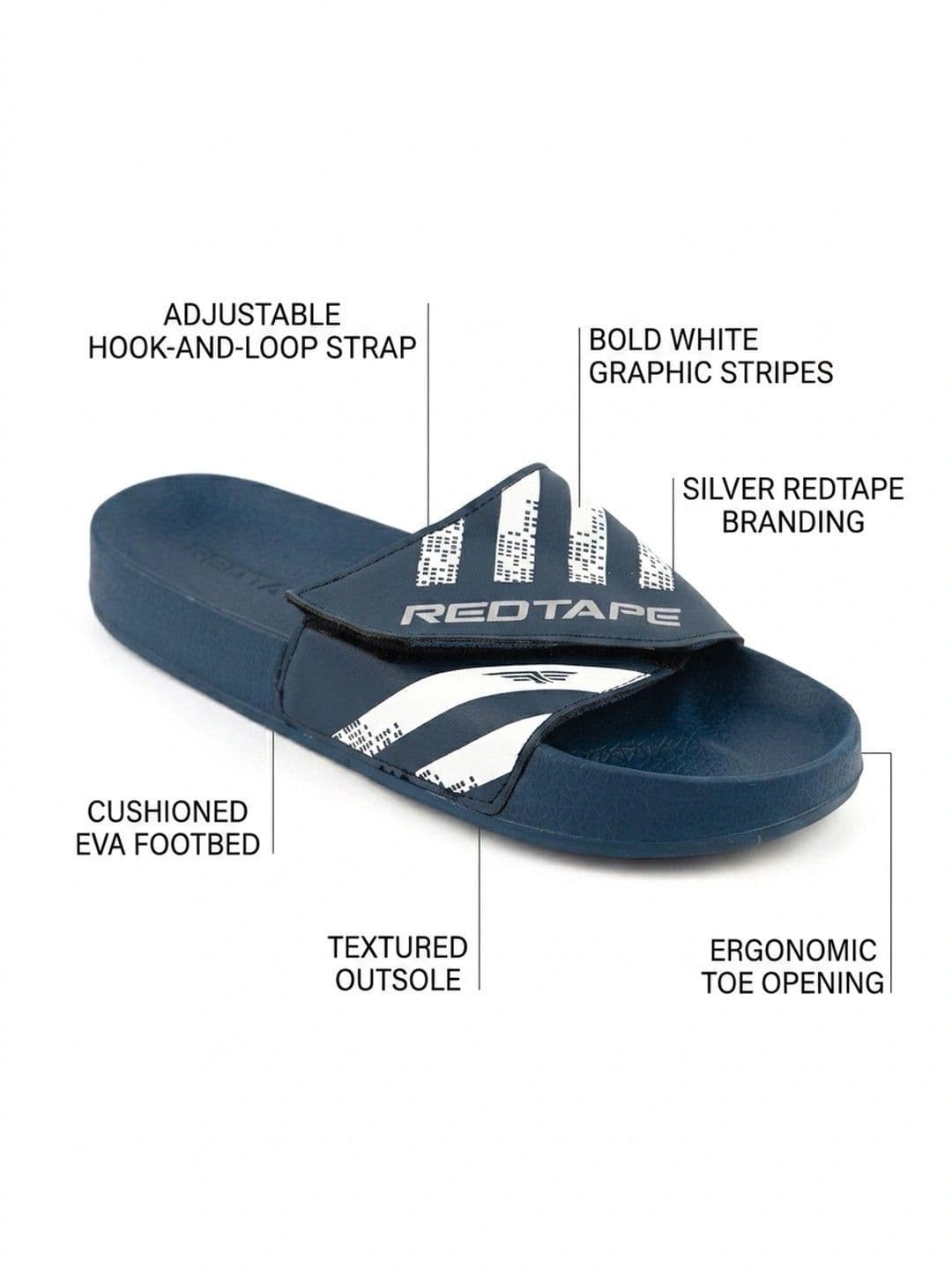 Red Tape Men Striped Sliders thumbnail 5