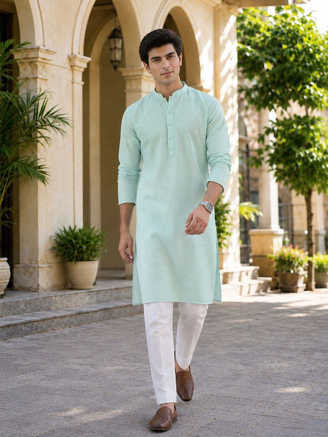 Anouk Self Design Textured Kurta - view 1
