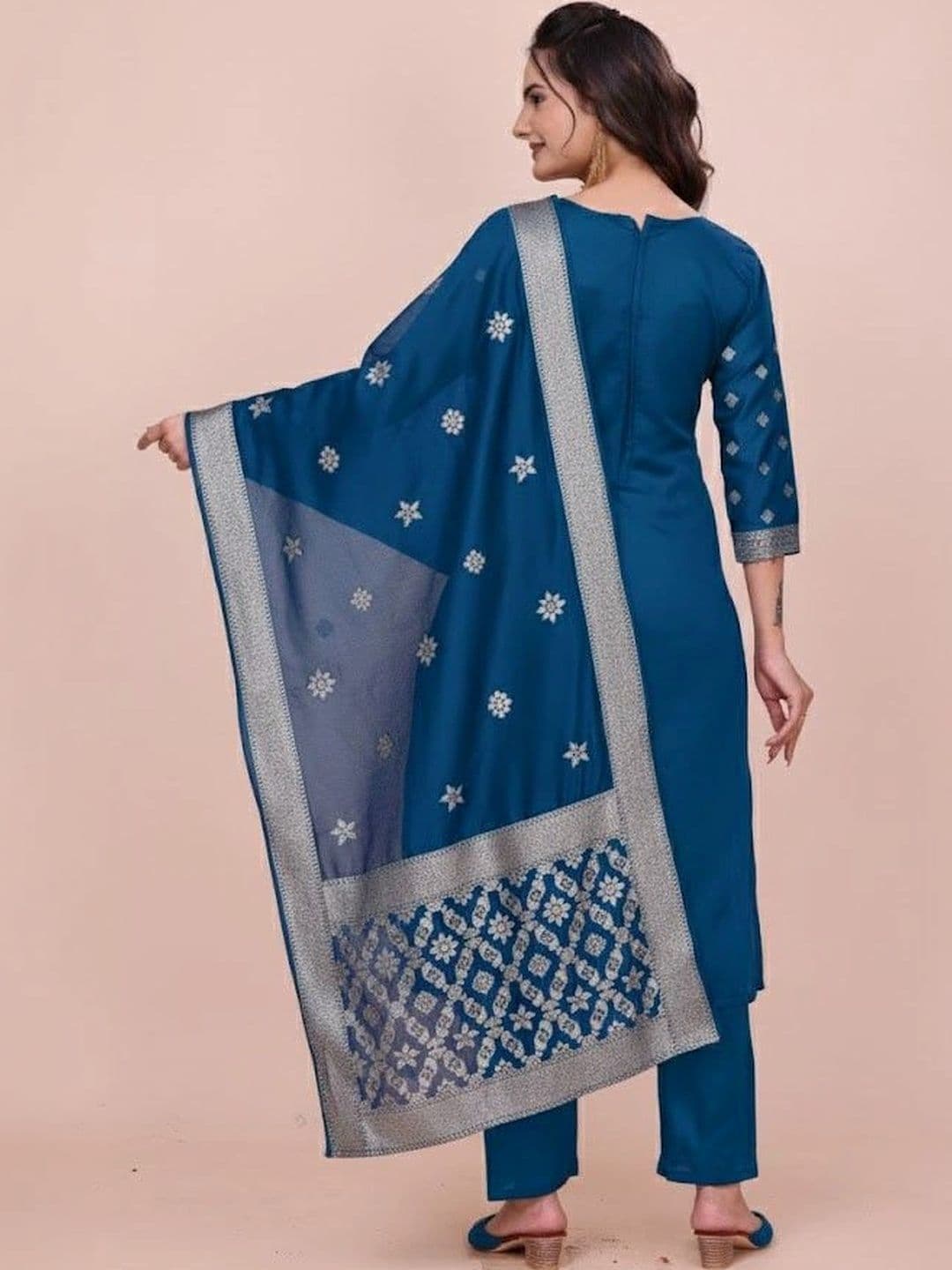 kantuba Art Silk Unstitched Dress Material thumbnail 4