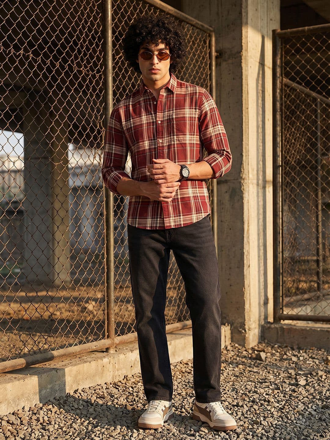 Roadster Life Co.Cotton Slub Checked Shirt thumbnail 2
