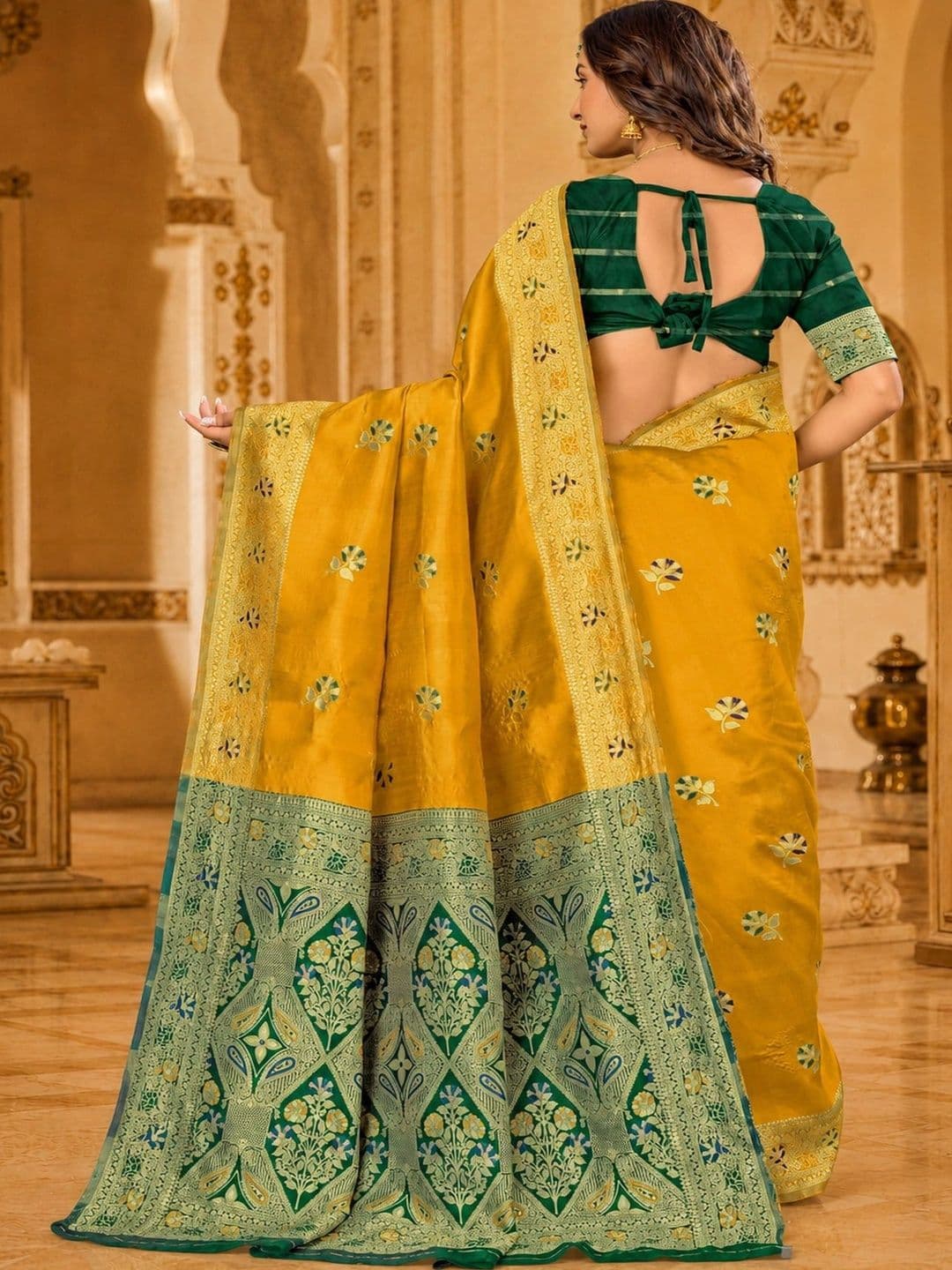 Dimaxi Vastra Woven Design Zari Silk Blend Kota Saree thumbnail 7