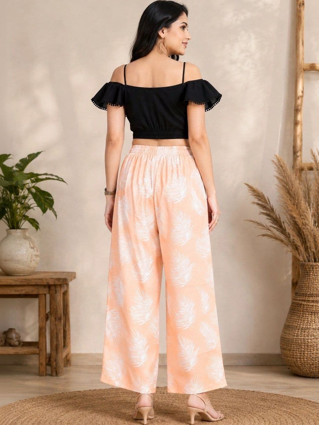 MOLIKONIC Women Floral Printed Chambray Ethnic Palazzos thumbnail 4