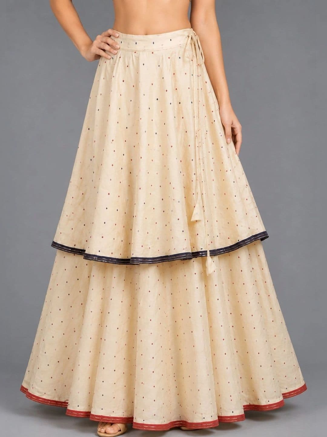 Anneca Girls Printed Jacquard Maxi Tiered Skirt thumbnail 3