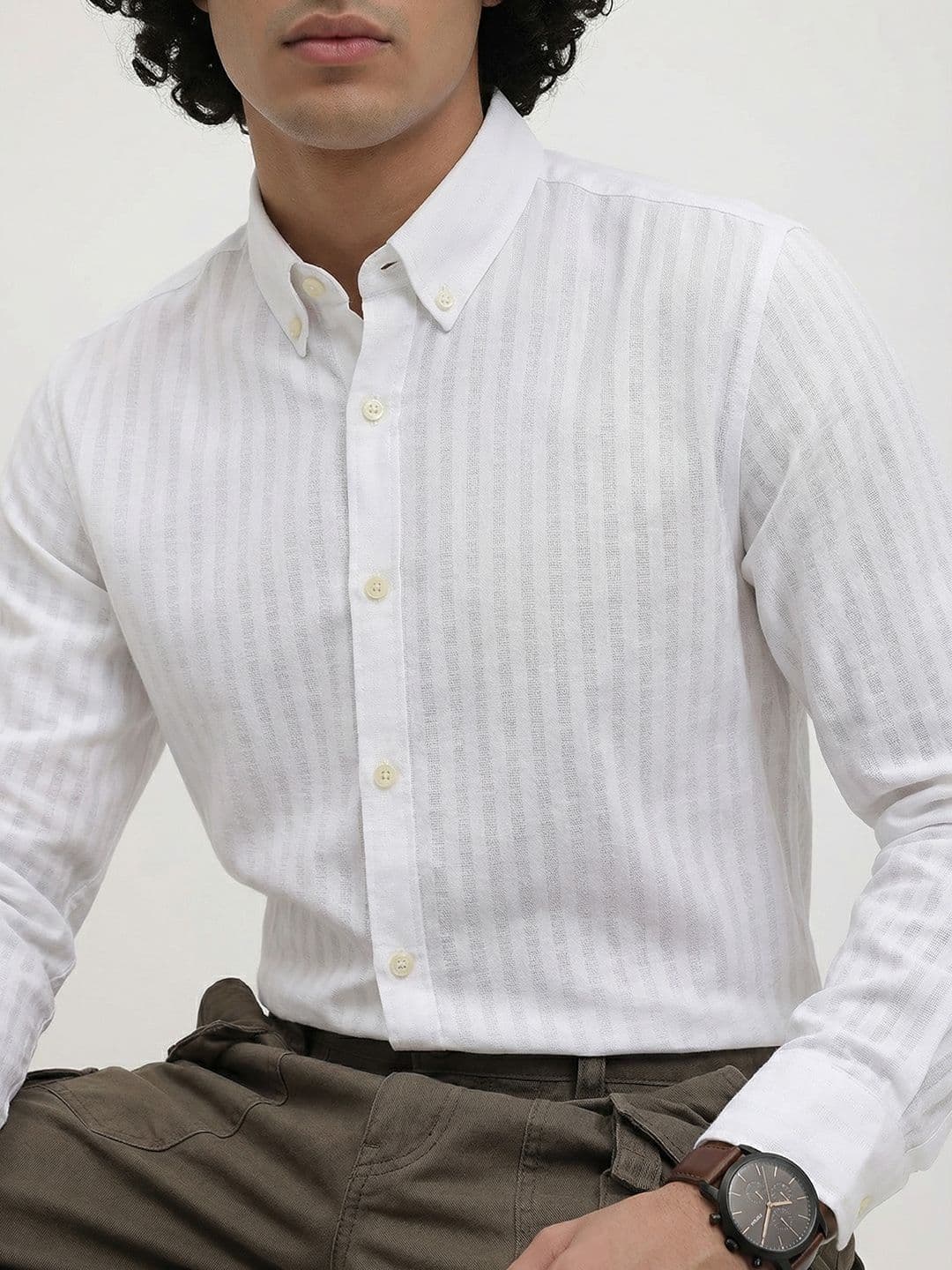 Roadster Life Co.Cotton Slub Striped Shirt thumbnail 5
