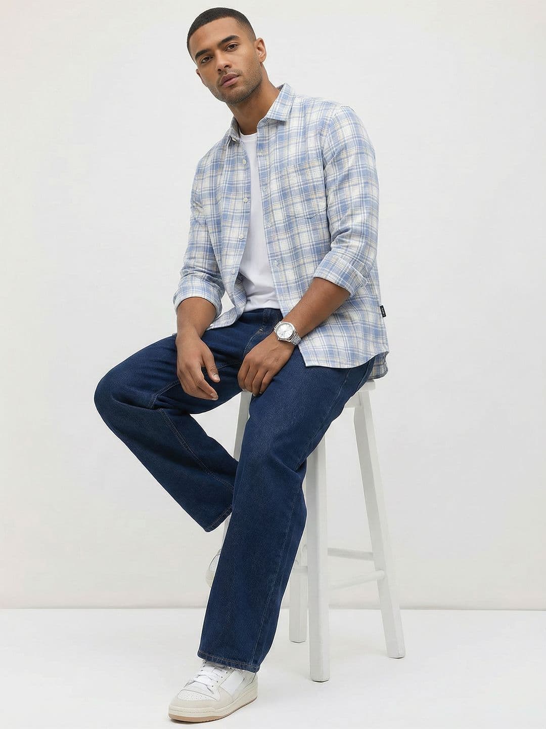 Roadster Life Co.Cotton Linen Checked Shirt thumbnail 3